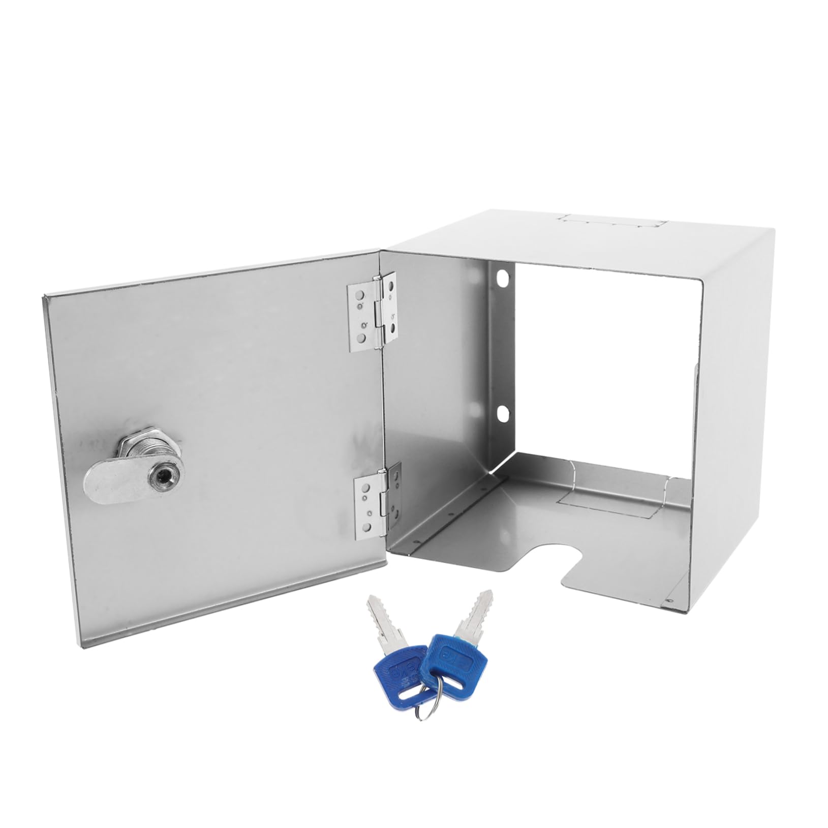 NUOBESTY Lockable Heavy-Duty Outdoor Electric Socket Protection Box Waterproof Anti-Theft Electrical Outlet Cover Secure Indoor and Outdoor Use 4.72X4.72X3.74In