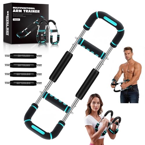 Twister Arm Trainer Adjustable 6 Resistance Levels Twister Arm Chest Exerciser with 4 Springs for Men & Women, Portable Body Workout Equipment, Detachable Design Home Anywhere