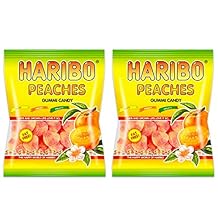 Haribo Peaches Gummi Candy 4 oz bag 2 bags 8 oz total