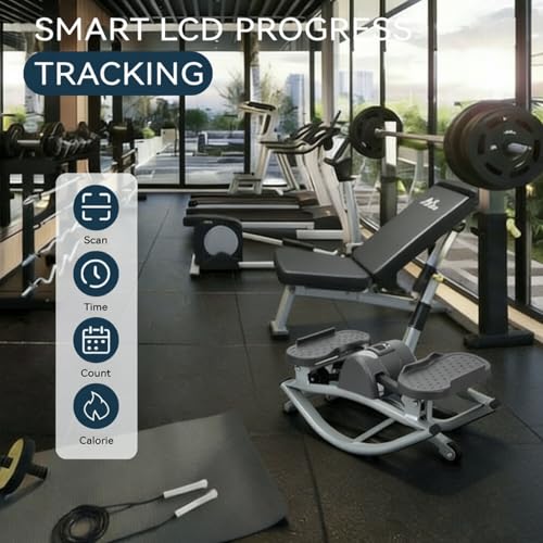 Image of Rock Stepper Side to Side - Lateral Stepper & Glute Trainer with Resistance Bands, Low Impact Side to Side Stepper for Home Exercise, Quiet Step Rocker Machine No Assembly 250LBS