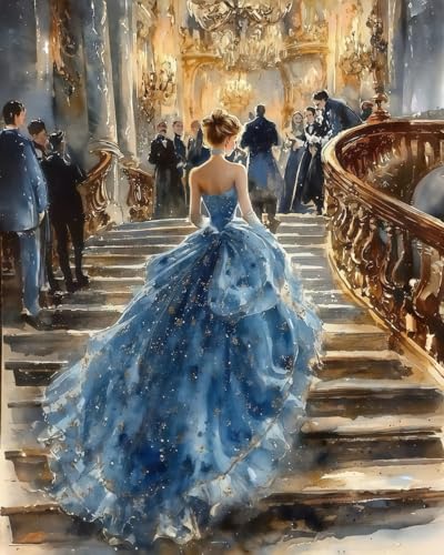 JYXSJYYD Paint by Numbers Kit for Adults Beginner Noble Princess Paint by Number Kits Canvas Without Framed DIY Acrylic Oil Painting Adults Paint by Numbers Kits for Home Wall Decor 16x20 Inch