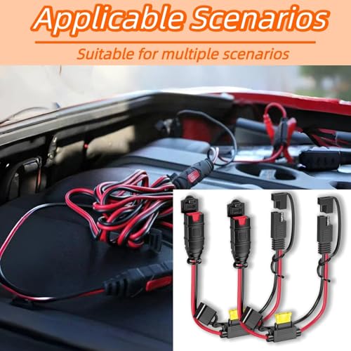 2 Pack X-Connect SAE Adapter Extension Cord Compatible with GC009 NOCO Genius Smart Battery Chargers 20A Fuse Waterproof Plug for Motorcycle/ATV/UTV/Auto(14AWG) by KOIUETUA - Used condition - Image 7