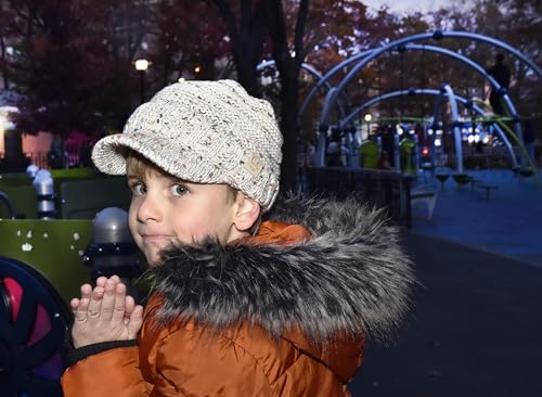 C.C Toddler Trendy Warm Oversized Chunky Soft Oversized Ribbed Slouchy Knit Hat with Visor Brim2