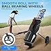 SereneLife 2-Wheel Golf Push Cart - Lightweight Folding Walking Roller Trolley Bag Storage, Upper & Lower Bracket w/Elastic Strap, Foam Handle Grip, Scorecard Holder, 9.5