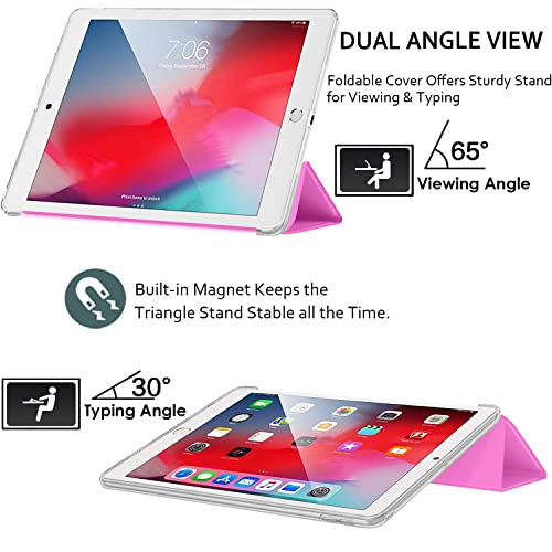 Image of DuraSafe Cases For iPad PRO 12.9 Inch 2nd [ Pro 12.9 2 Generation 2017 ] A1670 A1671 MQEF2HN /A MQED2HN /A MQEE2HN /A MQDC2HN /A MQDD2HN /A PC Lightweight Smart PU Leather Protective Hard Back Cover - Pink