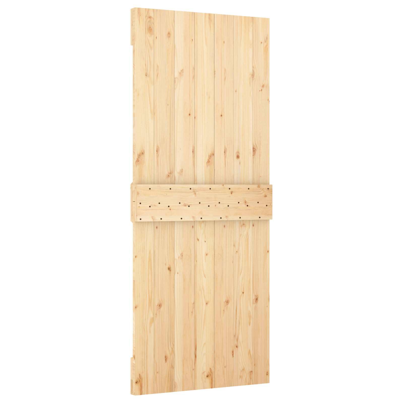 Puerta corredera madera pino 183 x 210 cm | Guía superior de acero, diseño ahorra espacio, kit completo, solo uso interior