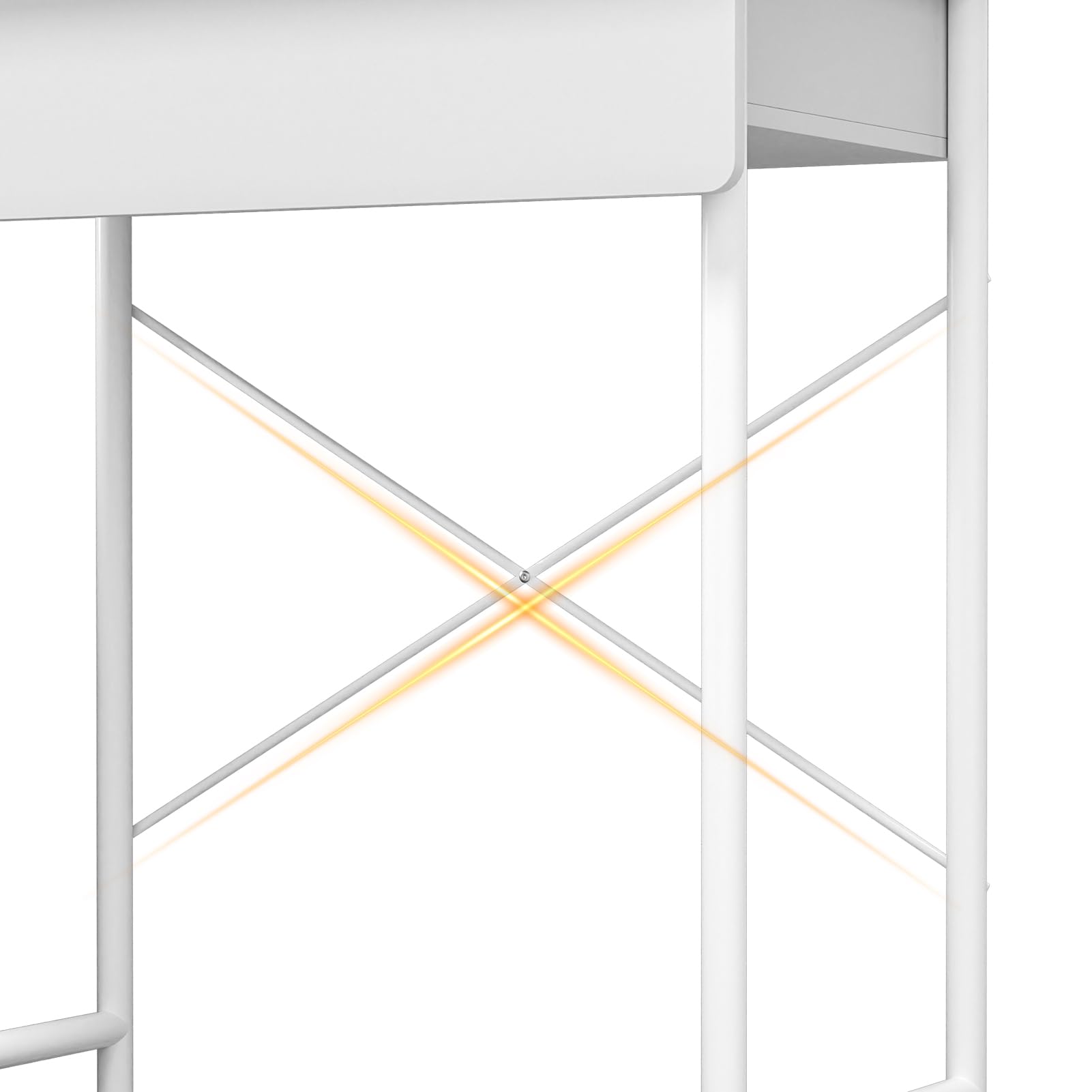 Yokawe - Tavolo da toeletta con specchio a LED (3 modalità di luce), scrivania da trucco con 2 cassetti e 3 ripiani di stoccaggio, tavolino da toeletta compatto per piccoli spazi, bianco