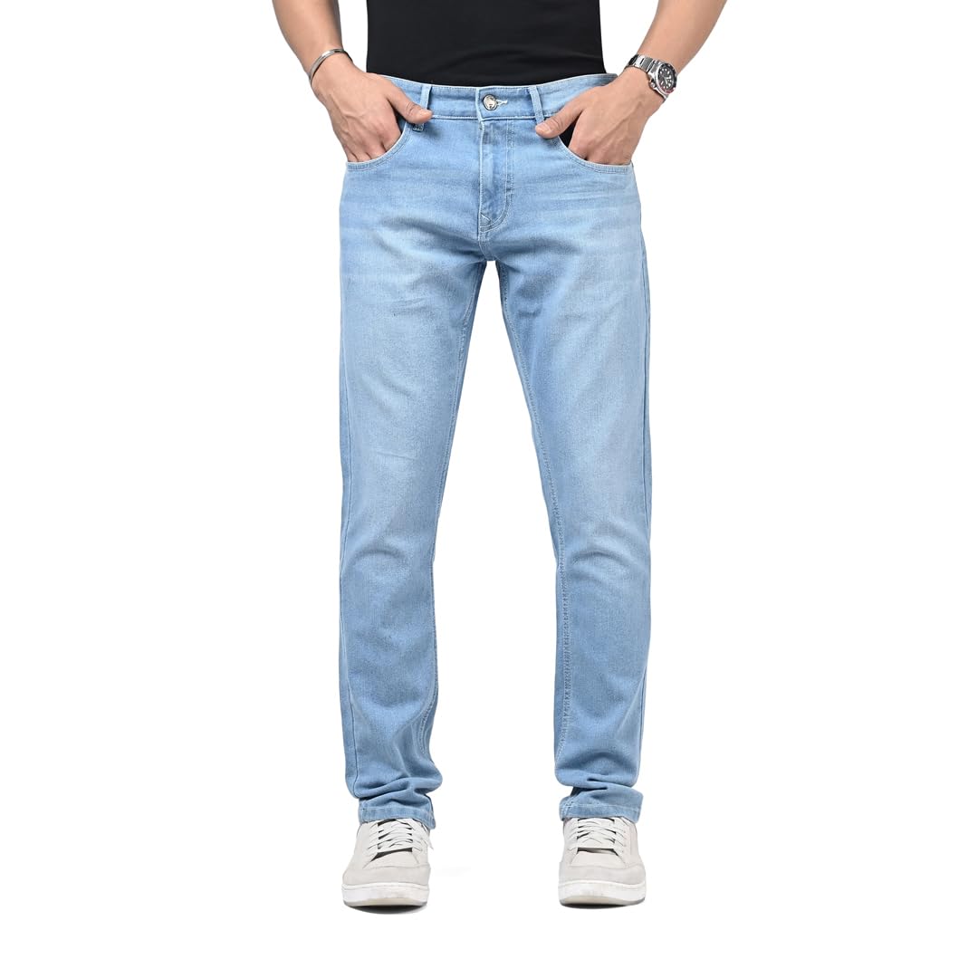 wrogn Men’s Slim Fit Jeans | Cotton Stretch | Solid | Casual Denim-picture-22