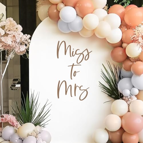 Miss to Mrs Decal - Miss to Mrs Wall Sticker Sign Banner Backdrop for Balloon Arch, Bridal Shower Decal,Bachelorette Wedding Engagement Party Decorations