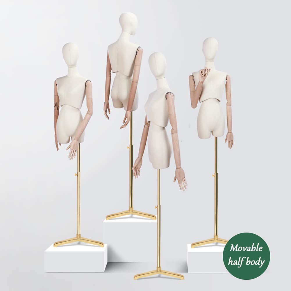 Amazon.co.jp: マネキン 上半身 トルソー レディース セグメント化されたボディ 取り外し可能なプラスチック製アーム付き 高さ調節可能  簡単組立 7つのスタイルで利用可能 衣料品ディスプレイに適しています (Color : 7) : ホーム＆キッチン