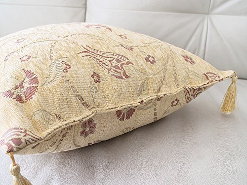 Amazon.co.jp: トルコクッションカバー・ラーレ07 (アイボリー, 45cm角