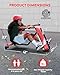 Electric Go Kart for Kids Ages 6-12 - 24V Drifting Go Cart Shift - 360° Spin, Twist Grip, Stepless Speed, Max 6 MPH, 3 Adjustable Seat, Music, Drift Kart for Riders up to 132 lbs, Red/24V