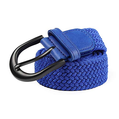Image of Mile High Life | Braided Stretch Elastic Belts | Pin Oval Solid Black Belt Buckle | PU Loop End Tip Men /Women /Junior Belt