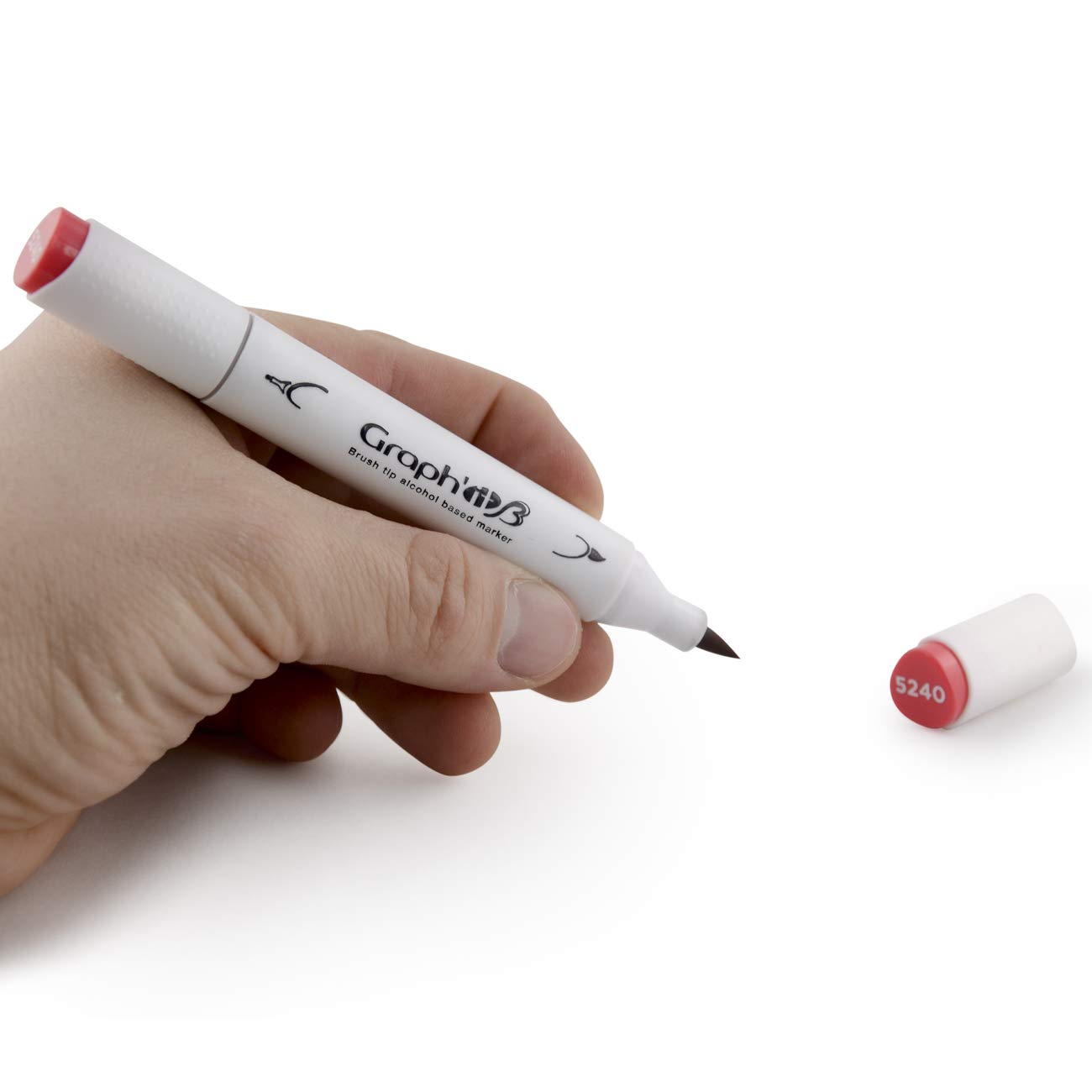 GRAPH’IT Kit de dibujo 60 rotuladores de pincel - Pincel y punta extra fina - Rotuladores de alcohol recargables - Ideal para ilustración, manga y diseño - Práctico almacenamiento de puntas de fieltro
