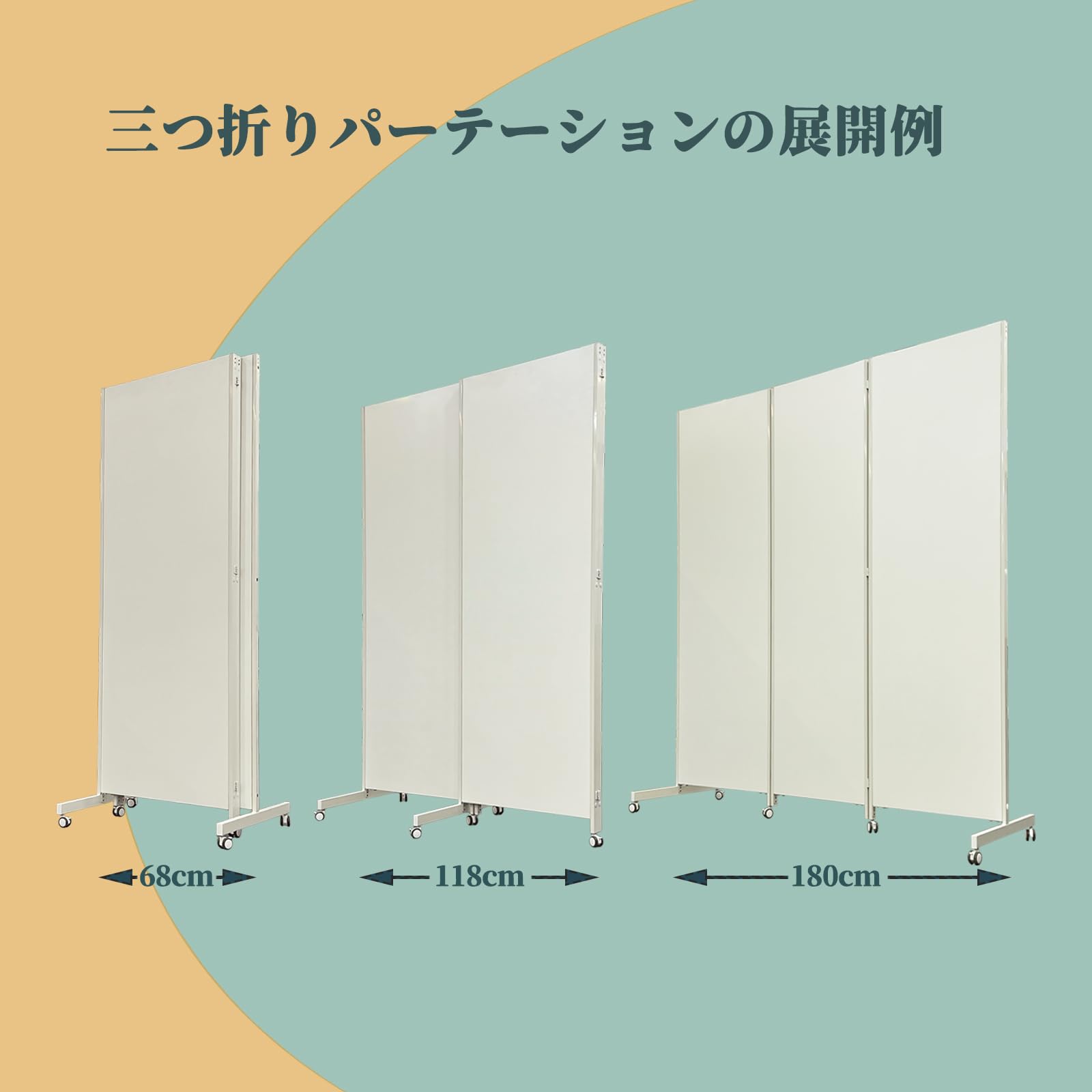 Amazon.co.jp: BEST BOARD 3連 パーテーション 可動式 折りたたみ 
