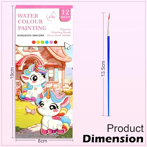 Image of GLUN Watercolour Painting Notepad Pack of 5 for Kids, 12 Different Pages, Water Painting Notepad with Water Colour Patches & Painting Brush, 5 Different Theme Painting Note Pad