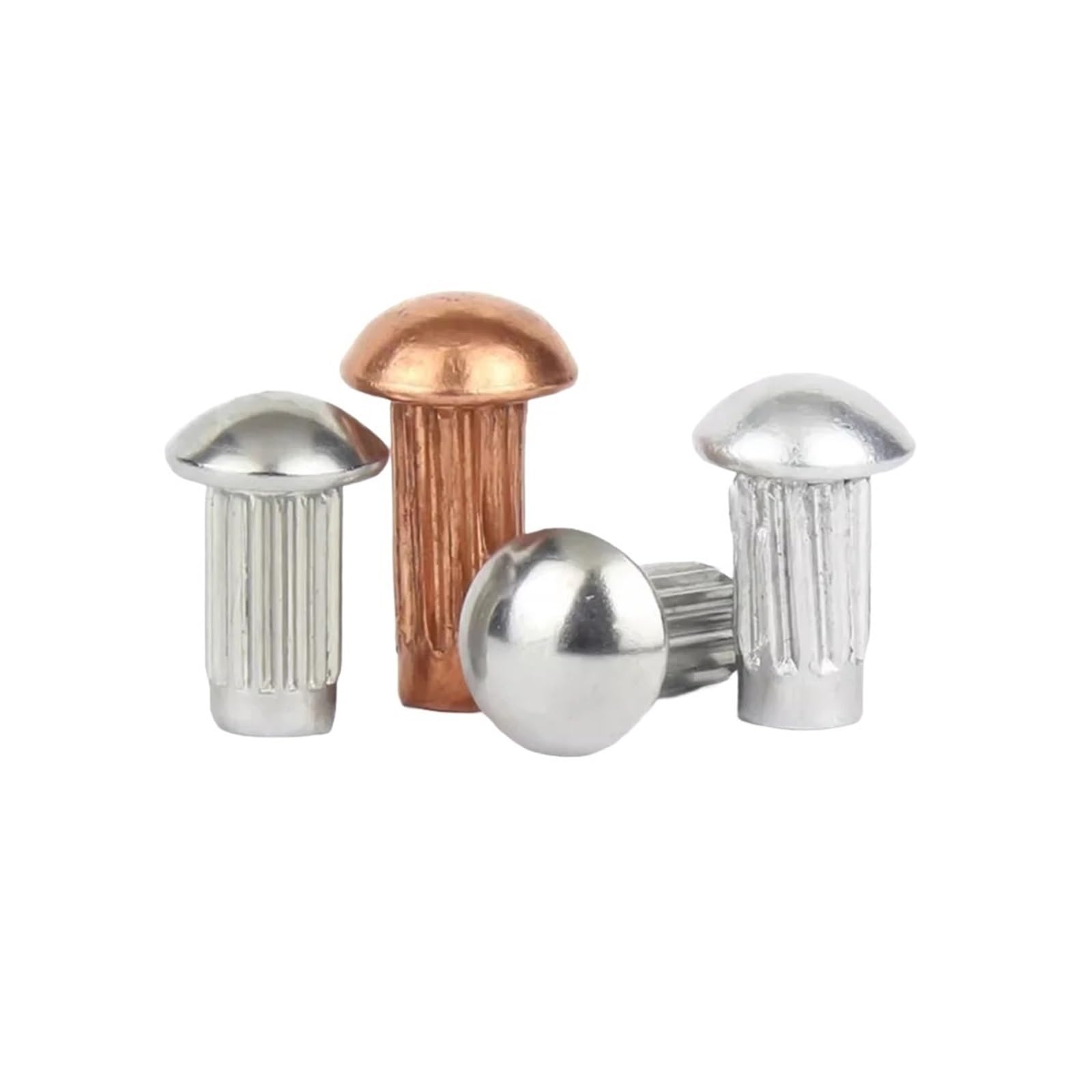 Aluminum Solid Rivet, Alum Purple Copper Round Head Knurled Shank Solid Rivet GB827 M2-M4 Pack of 20/50/200pcs(20pcs M3x10 Copper)