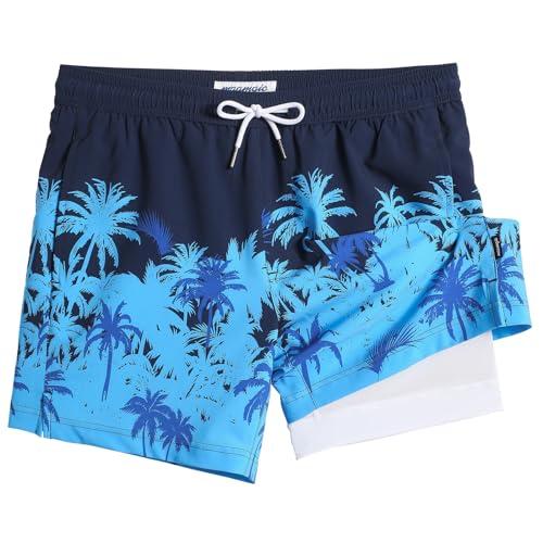 Image of maamgic Mens 5 Inch Stretch Swimming Shorts Compression Liner Swim Trunks Swimwear Bathing Suits Beach Wear Swim Suits