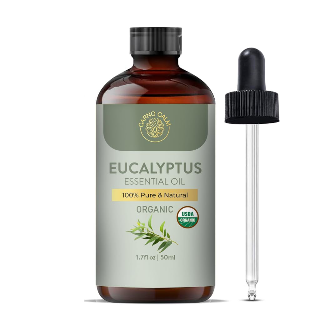 Carno CalmEucalyptus Essential Oil | 100% Pure & Natural | Ideal for Aromatherapy SkinHome Diffusers Baths & Steam Rooms | 1.7 fl. Oz
