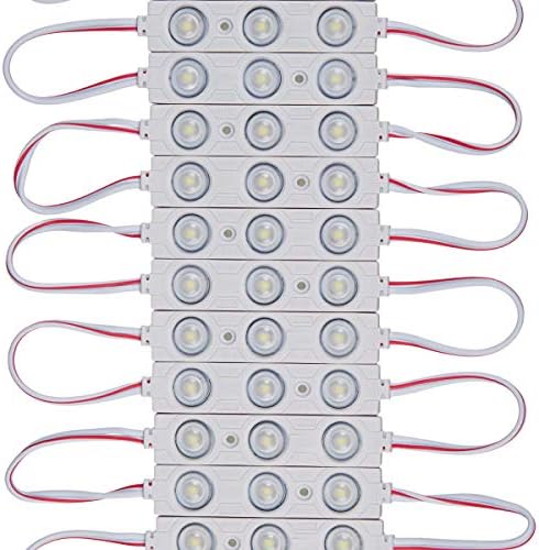 200 PCS DC12V White 6500K Injection 3 LED Module 1.32 W Waterproof Decorative Back Light for Letter Sign Advertising Signs with Tape Adhesive Backside