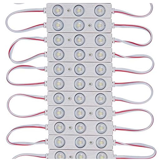 200 PCS DC12V White 6500K Injection 3 LED Module 1.32 W Waterproof Decorative Back Light for Letter Sign Advertising Signs with Tape Adhesive Backside