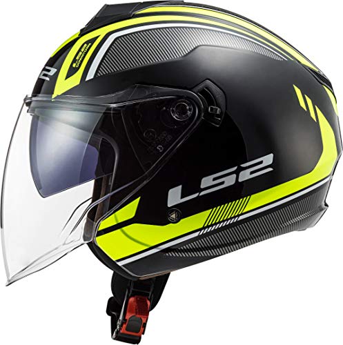 LS2 NC, Casco da Moto Unisex-Adulto, Nero/Giallo