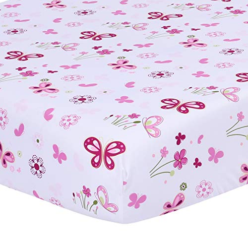 Interior Trends Ultra Soft Breathable Hypoallergenic Comfy Printed Baby Crib Fitted Sheets for Boys and Girls (Crib…
