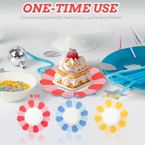 Assiettes en carton fleur haut de gamme - Vaisselle jetable papier réception - 4