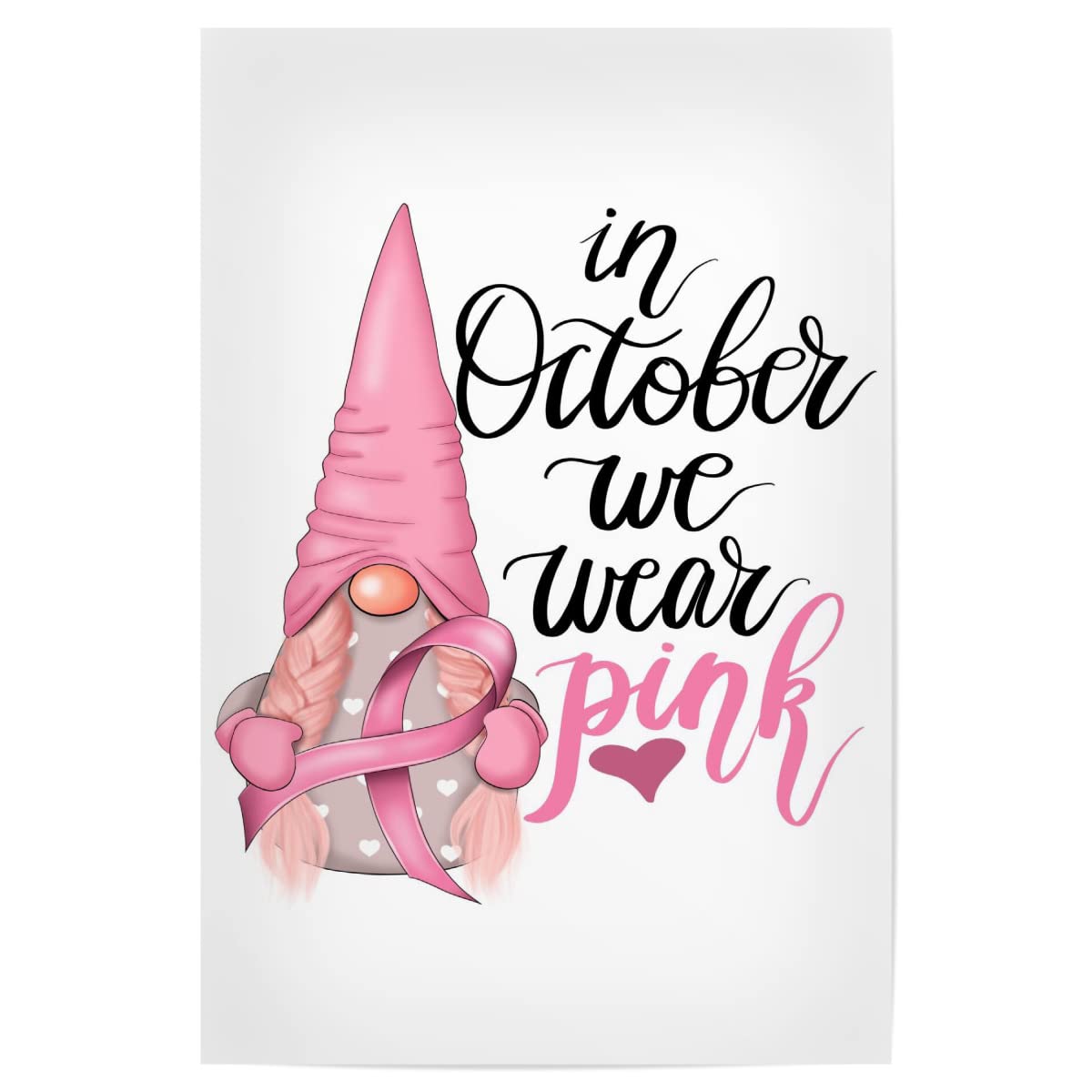 artboxONE Poster 150x100 cm Menschen Im Oktober tragen wir Pink | Gnom - Bild Oktober Band bewusstsein