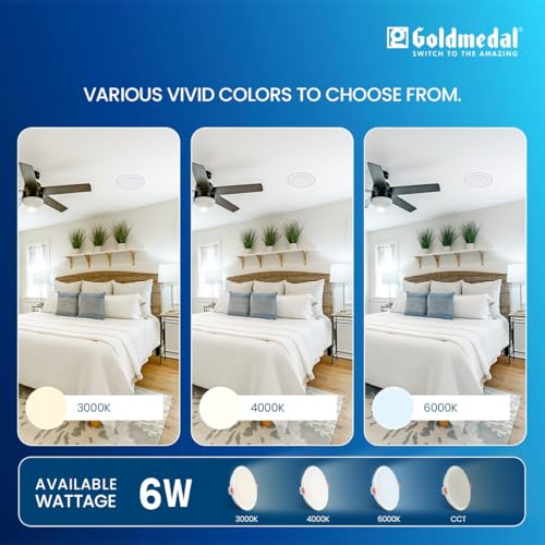 Image of Goldmedal Glazz 6W Round Ceiling Light | Recessed LED Downlight for False Ceiling |Cut Out :4.01 Inch|Downlight for Home,Hall,Room,Kitchen,Office,Shop|Neutral White(4000K)