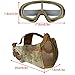 irsoft Mask, Lower Steel Mesh Mask Protective Half Face Mask UV Protection Glasses Comfortable and Cool Mask Goggles Set for Adult Men Women Children4