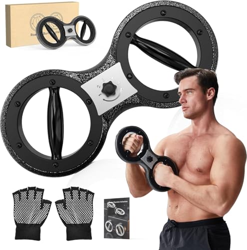 HOTWAVE Burn Machine Arm Workout, Spinning Rotator Shoulder Burn Machine - 360 Degree Rotating Burn Machine Arm Workout Equipment Machine for Men&Women with Boxing Gloves Adjustable Resistance