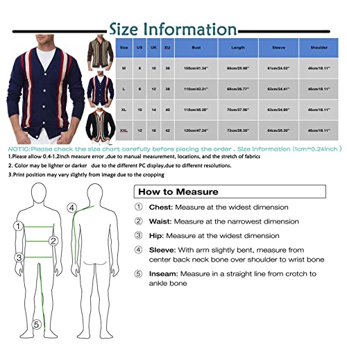 Mens Knitted Sweater,Plus Size Sweaters For Men Mens Pullover Quarter Zip Sweater Vest Spring And Autumn Men's Long Sleeve Striped Business Generic V Neck Men Sweat Suits(Brown,Xxl) #TOP6