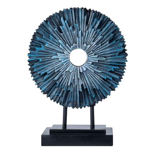 Estatua decorativa moderna abstracta azul y plata miniatura 1
