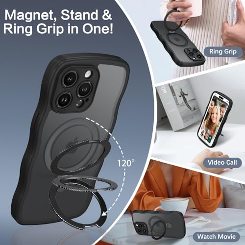 Coque de protection translucide mat iPhone 15 Pro Max design ondulé chic - 2