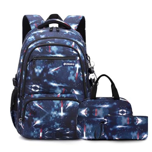 Amythe Mochilas Escolares Para Niños Adolescentes 3 Piezas De Mochila Informal Impermeable Para Chicos Adultos Con Bolsa De Almuerzo Y Estuche De Lápices, 30l -Azul Amythe Mochilas Escolares Para Niños Adolescentes 3 Piezas De Mochila Informal Impermeable Para Chicos Adultos Con Bolsa De Almuerzo Y Estuche De Lápices, 30l -Azul