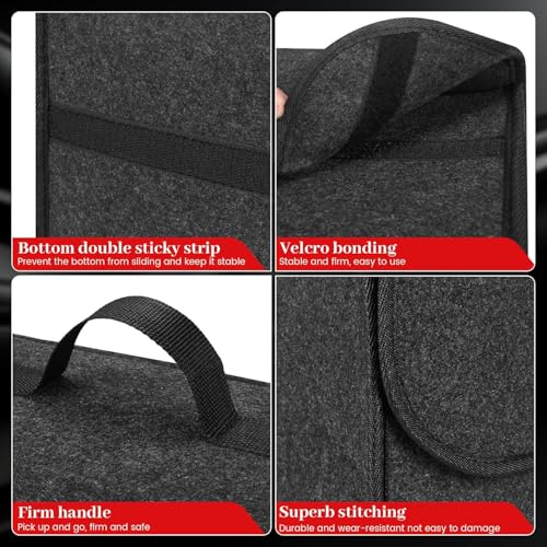 Image of JVCV Felt 2 PACK - Car Trunk Boot Organizer, Car Storage and Organizer Anti Slip Car Accessories Organizer for Car, Suv, Sedan, Truck, Minivan Anti Slip Bottom (Large), Automobiles, Grey