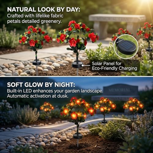 Luces solares con forma de flor para iluminar y decorar tu jardín exterior 4