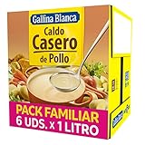 Gallina Blanca - Caldo Casero de Pollo 100% Natural, 1L (Paquete de 6)
