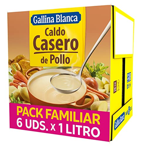 Gallina Blanca · Caldo Casero de Pollo 100% Natural · 1L (Paquete de 6)