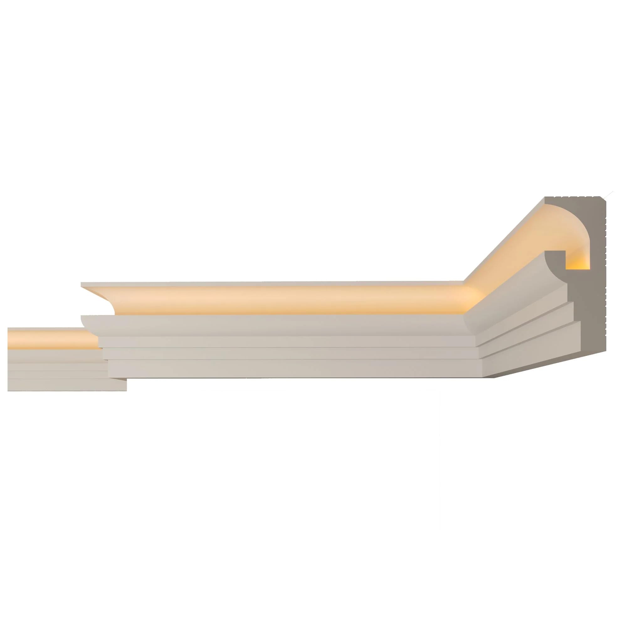 FAST DECOR Premium LED Coving Cornice – Lightweight XPS Ceiling Moulding – Indirect LED Strip Lighting Ready – Paintable & Easy to Install, XPS (CLF11, 2m (1 Length))