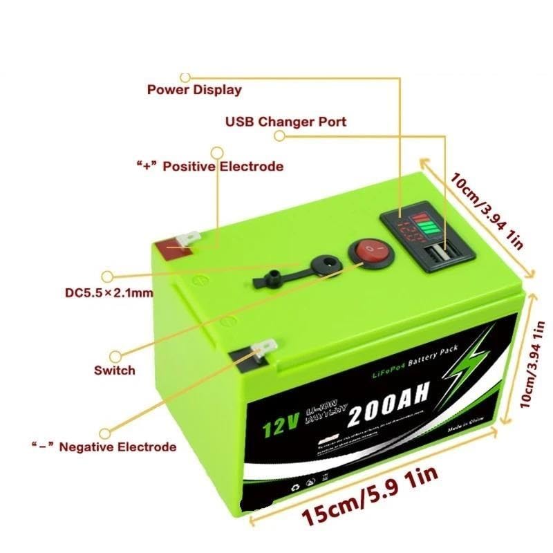 batería de Litio de 12V 200Ah con Central eléctrica portátil