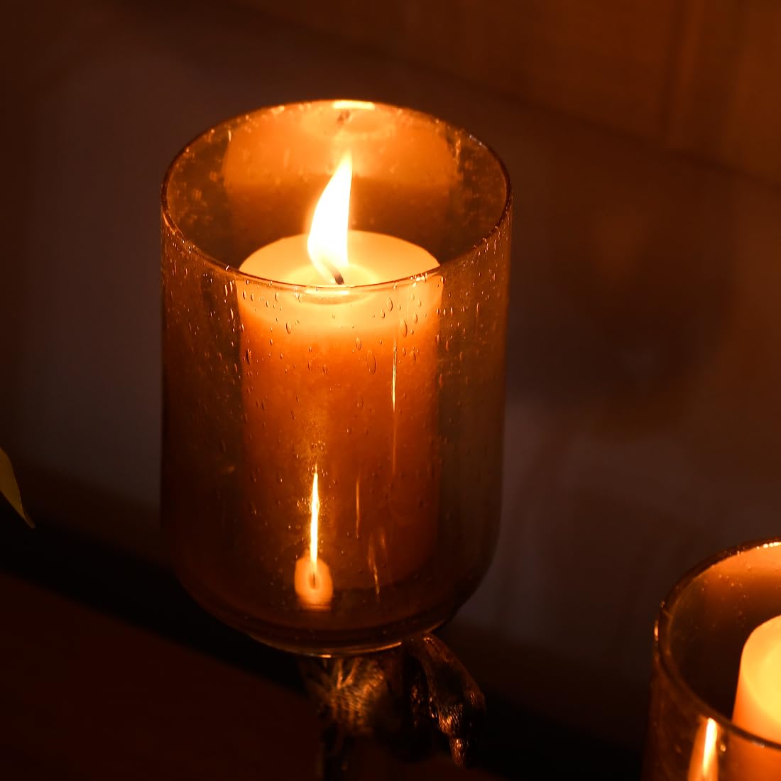 Juego de 4 velas de cera de abeja natural de 2 x 3 pulgadas, sin goteo, sin humo, color marrón puro con aroma natural para oración y relajación en el hogar, 80 horas de combustión en total