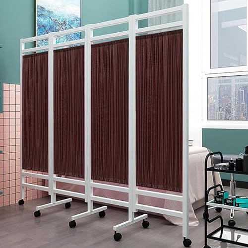 Paravent médical roulant à 4 panneaux pliable de 1,83 m de haut - 2