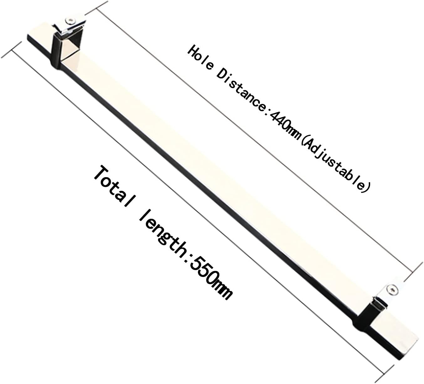 Stainless Steel Glass Door Push-Pull Handle Push Pull Shower Glass Door Handle -Adjustable Hole Distance | Barn Door Knob | Shower Enclosure Towel Bar