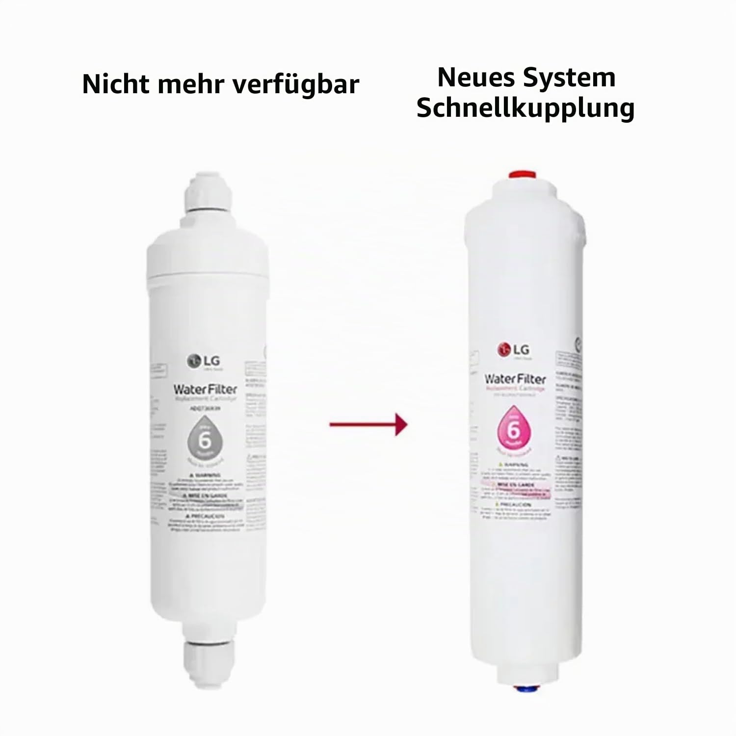 LG ADQ73693901 Ersatz-Kühlschrank-Wasserfilterkartusche (3 Stück) | Für LG Kühlschränke mit externem Festwasseranschluß