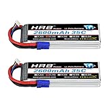HRB 2Packs 11.1V 2600mAh 3S LiPo Battery 35C EC3 for RC Airplane Helicopter Car Truck Boat Drone and...