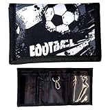DOKRIN Portafogli per bambini,Un portafoglio a tre ante a tema calcio, adatto a ragazzi, bambini, titolari di carte e giovani.adolescenti.