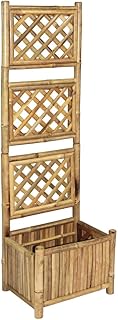 10 Pergola Ideas With Plants for Natural Shade and Beauty 87 Natural Bamboo Raised Garden Bed with Trellis, 15.7 Inch High Planter fo...