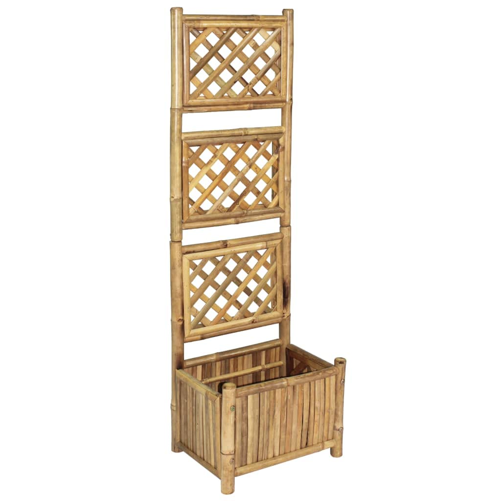Vidaxl Garden Raised Bed With Trellis Bamboo 40Cm Climbing Plant Flower Pot